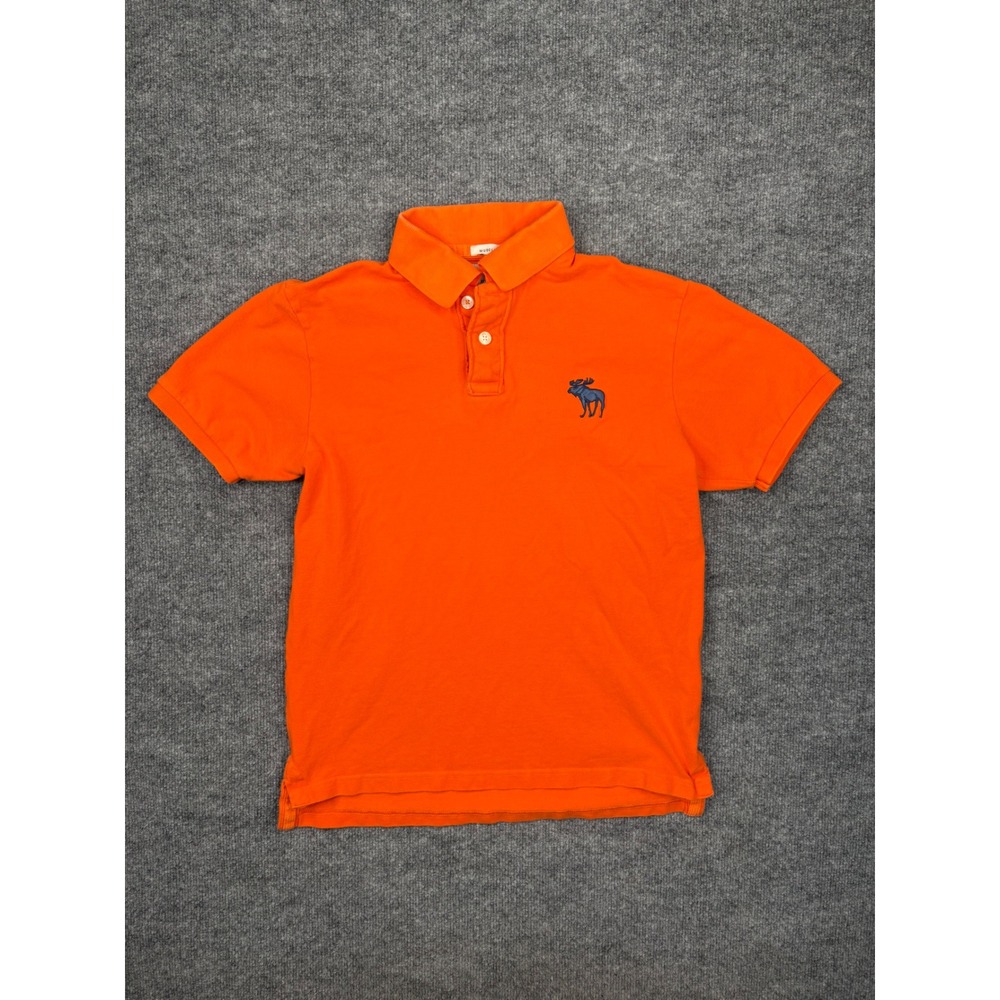 Abercrombie & Fitch Mens Muscle Fit Polo Shirt Orange Cotton Large Short Sleeve - Picture 1 of 11